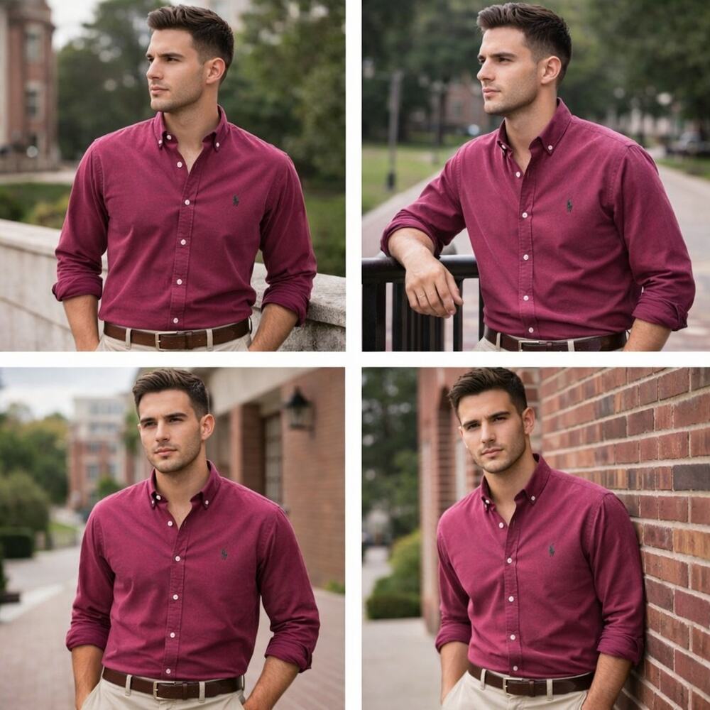 Vintage Ralph Lauren Button Down Oxford Shirt Classic Preppy Ivy League Men